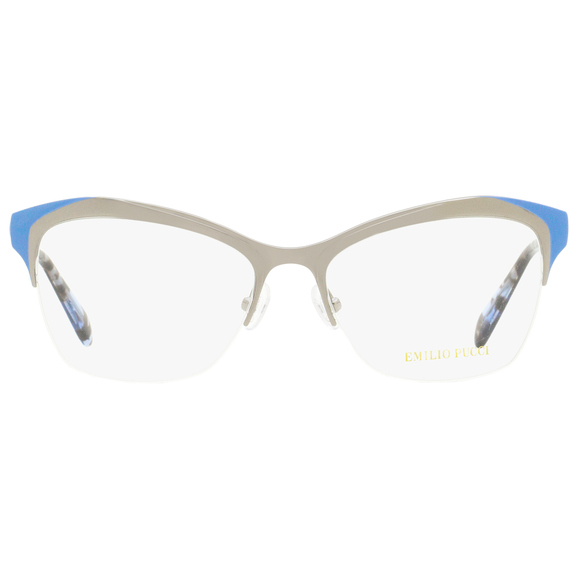 Emilio Pucci Geometric Eyeglasses EP5074 020 Ruthenium/Blue 53mm 5074 - Picture 2 of 2